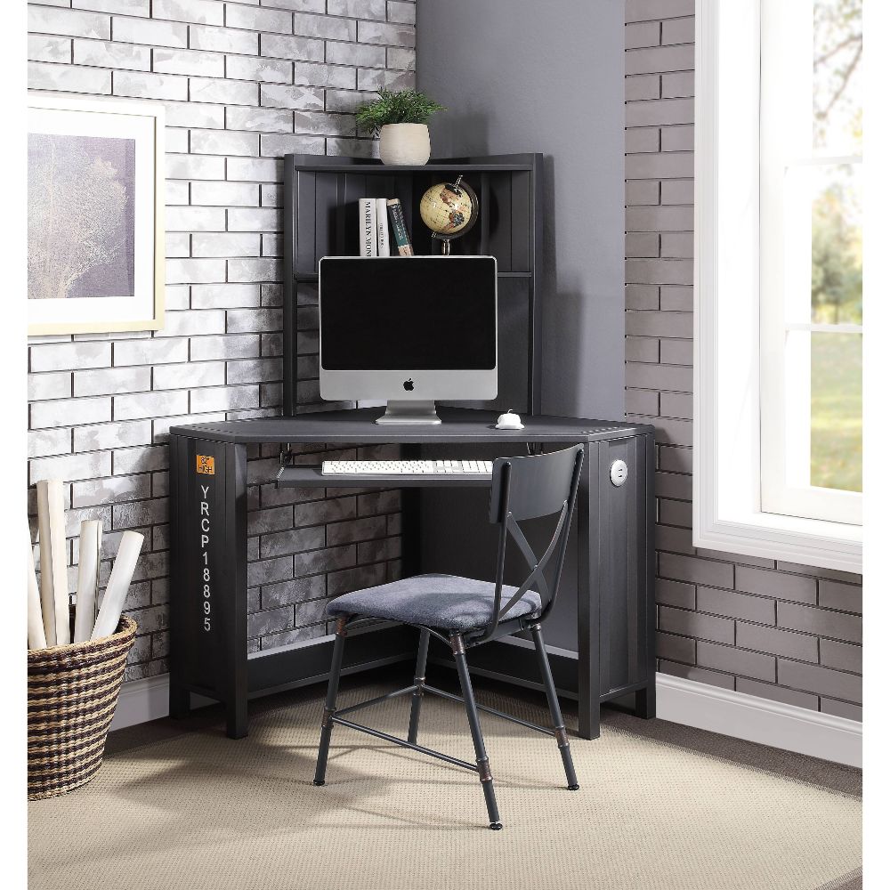 Acme - Cargo Writing Desk W/USB 92625 Gunmetal Finish