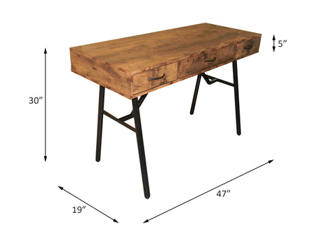 Acme - Jalia Writing Desk 92645 Rustic Oak & Black Finish