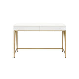 Acme - Lightmane Writing Desk(Same Ac00900) 92660 White High Gloss & Gold Finish