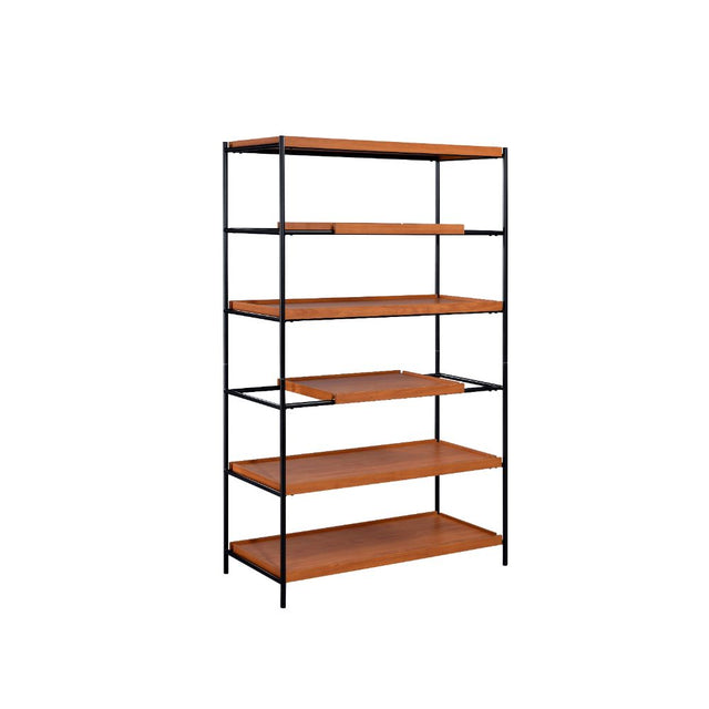 Acme - Oaken Bookshelf 92677 Honey Oak & Black Finish