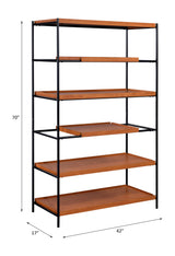 Acme - Oaken Bookshelf 92677 Honey Oak & Black Finish