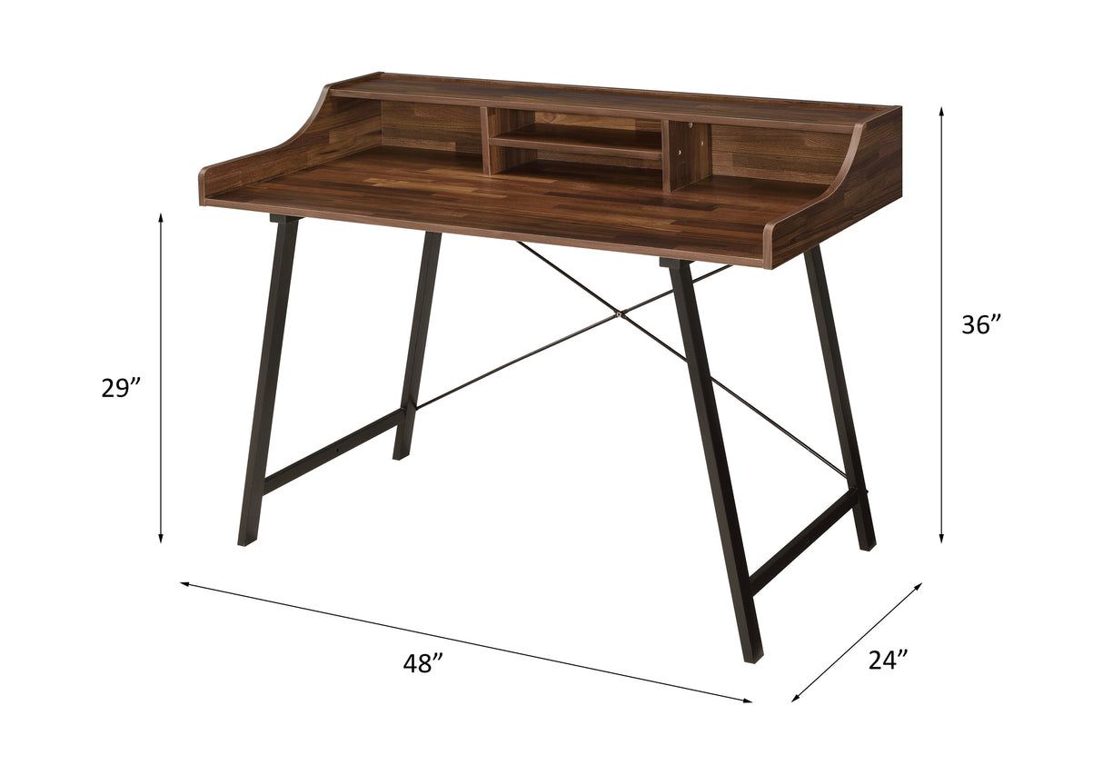 Acme - Sange Writing Desk W/USB 92680 Walnut & Black Finish