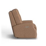 Devon Transitional Leather Power Headrest Power Recliner, Nailhead Trim | Flexsteel