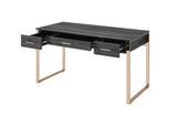 Acme - Perle Writing Desk W/USB(Same Ac00897) 92715 Champagne Gold & Black Finish