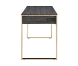 Acme - Perle Writing Desk W/USB(Same Ac00897) 92715 Champagne Gold & Black Finish