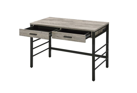 Disho Writing Desk W/USB 92720 Light Weathered Oak & Black Finish | Acme - 92720 - Home Elegance USA - 2