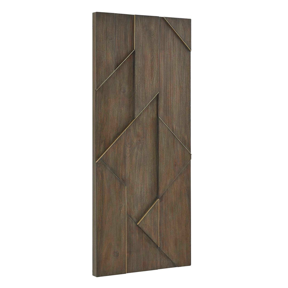 Hanoi Geometric Wood Wall Panel Woodtone - Dark Brown by Uttermost - View 4