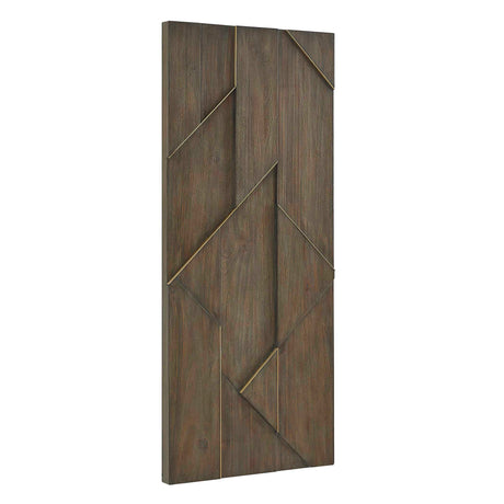 Hanoi Geometric Wood Wall Panel Woodtone - Dark Brown by Uttermost - View 4