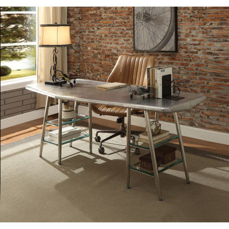 Brancaster Executive Writing Desk 92790 Aluminum | Acme - 92790 - Home Elegance USA - 1