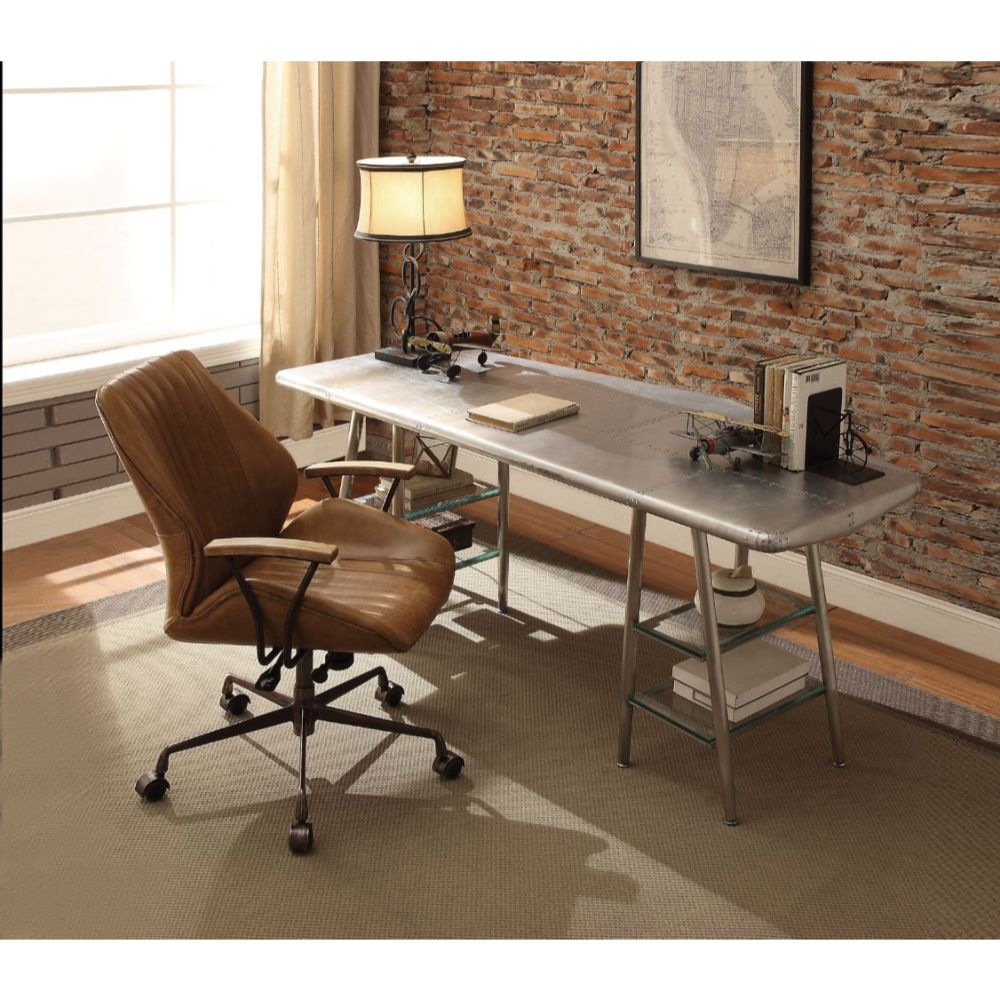 Brancaster Executive Writing Desk 92790 Aluminum | Acme - 92790 - Home Elegance USA - 2