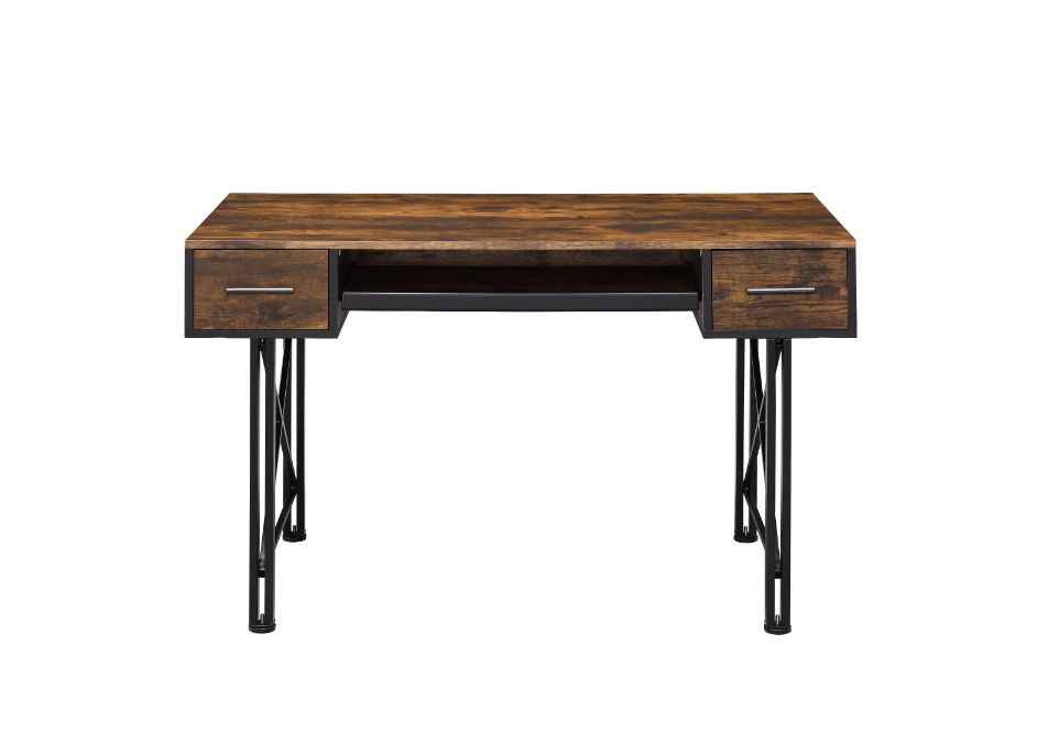 Acme - Settea Computer Desk 92795 Weathered Oak & Black Finish