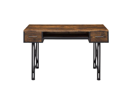 Acme - Settea Computer Desk 92795 Weathered Oak & Black Finish