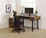 Acme - Settea Computer Desk 92795 Weathered Oak & Black Finish