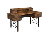 Acme - Safea Computer Desk 92800 Weathered Oak & Black Finish