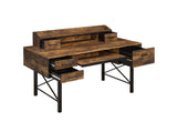 Acme - Safea Computer Desk 92800 Weathered Oak & Black Finish