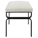 Diverge White Shearling Small Bench by Uttermost - View 5