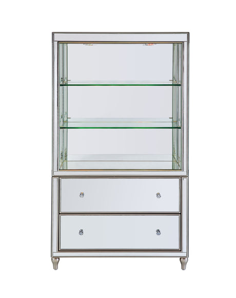 Acme - Dominic Bookcase 92850 Mirrored w/LED Finish