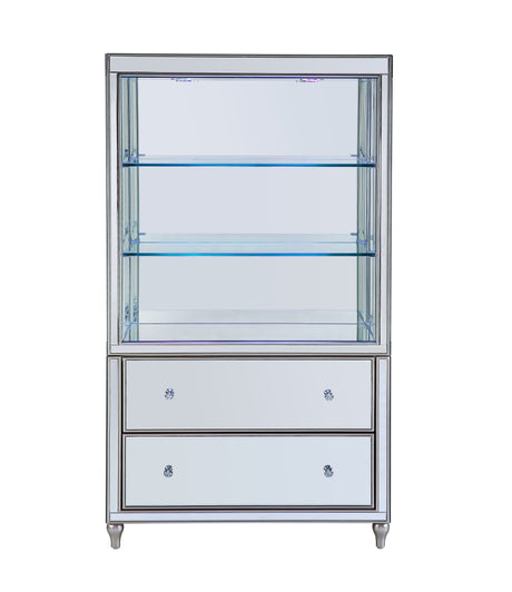 Acme - Dominic Bookcase 92850 Mirrored w/LED Finish