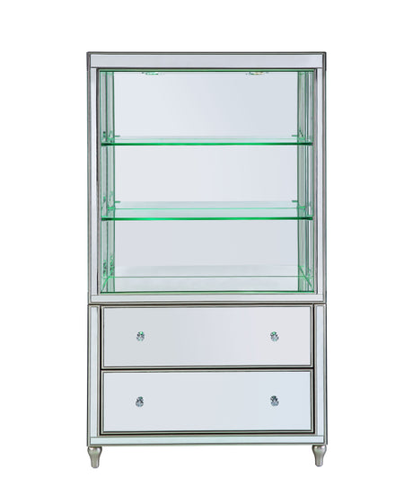 Acme - Dominic Bookcase 92850 Mirrored w/LED Finish