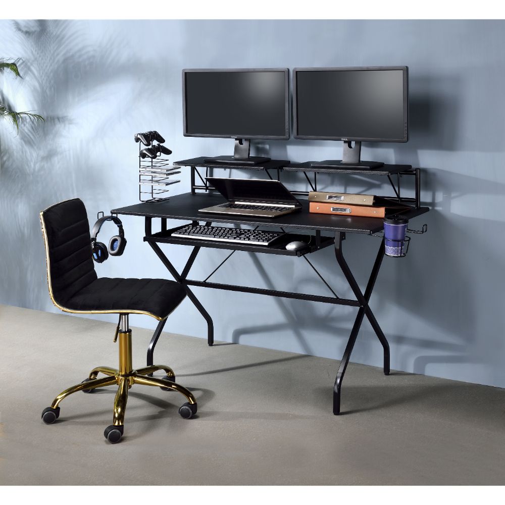 Acme - Hartman Gaming Desk 92870 Black Finish