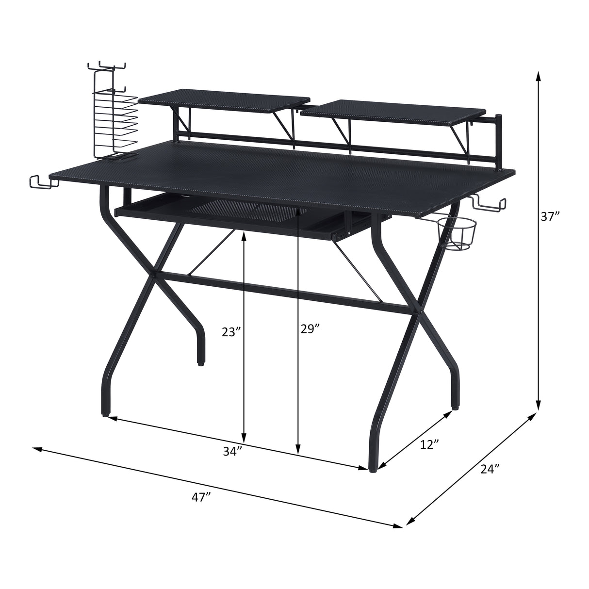 Acme - Hartman Gaming Desk 92870 Black Finish