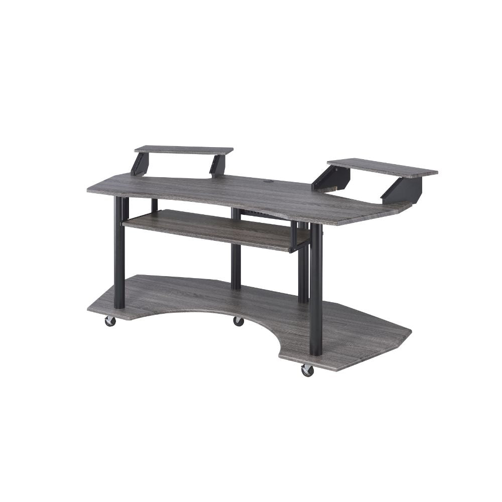 Acme - Eleazar 71" Music Studio Desk 92890 Black Oak Finish