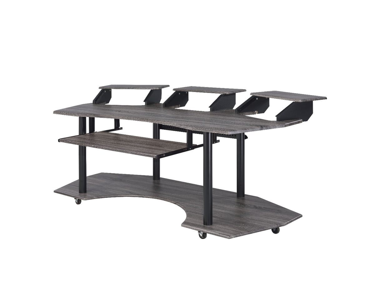 Acme - Eleazar 83" Music Studio Desk 92895 Black Oak Finish