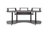 Acme - Eleazar 83" Music Studio Desk 92895 Black Oak Finish