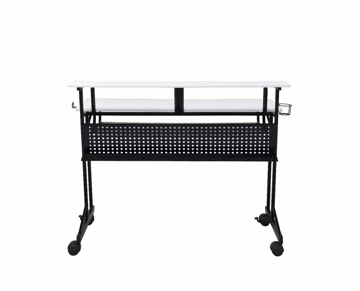 Acme - Suitor Music Recording Studio Desk 92902 White & Black Finish