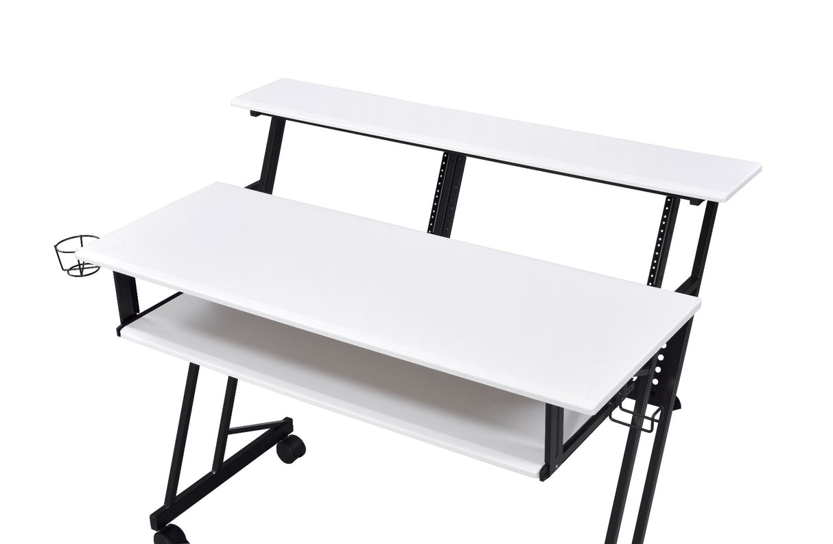 Acme - Suitor Music Recording Studio Desk 92902 White & Black Finish