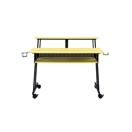 Acme - Suitor Music Recording Studio Desk 92904 Yellow & Black Finish