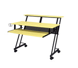 Acme - Suitor Music Recording Studio Desk 92904 Yellow & Black Finish