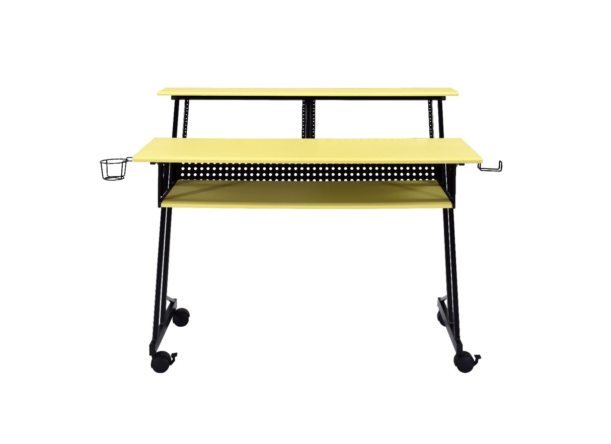 Acme - Suitor Music Recording Studio Desk 92904 Yellow & Black Finish