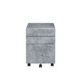 Acme - Jurgen File Cabinet 92909 Faux Concrete & Silver Finish