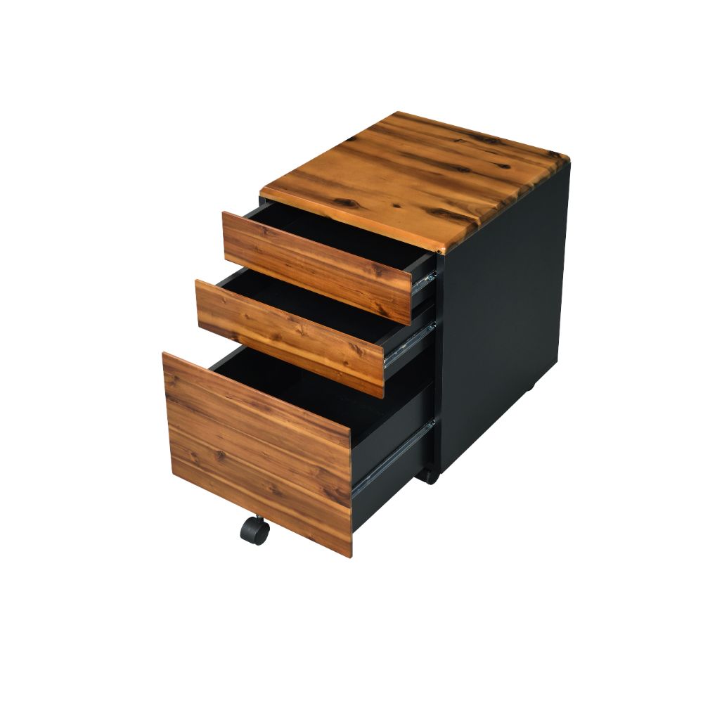 Acme - Jurgen File Cabinet 92913 Oak & Black Finish