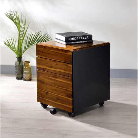 Acme - Jurgen File Cabinet 92913 Oak & Black Finish