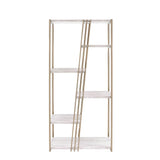 Acme - Tanan Bookshelf 92920 White & Champagne Finish