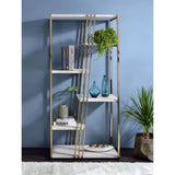 Acme - Tanan Bookshelf 92920 White & Champagne Finish