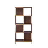 Acme - Diwan Bookshelf 92922 Walnut & Champagne Finish