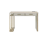 Acme - Tyeid Writing Desk W/USB(Same Ac00898) 92935 Antique White & Gold Finish