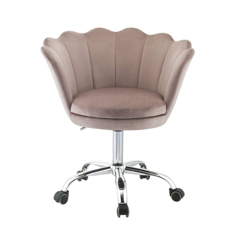 Acme - Micco Office Chair 92938 Rose Quartz Velvet & Chrome Finish