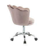 Acme - Micco Office Chair 92938 Rose Quartz Velvet & Chrome Finish