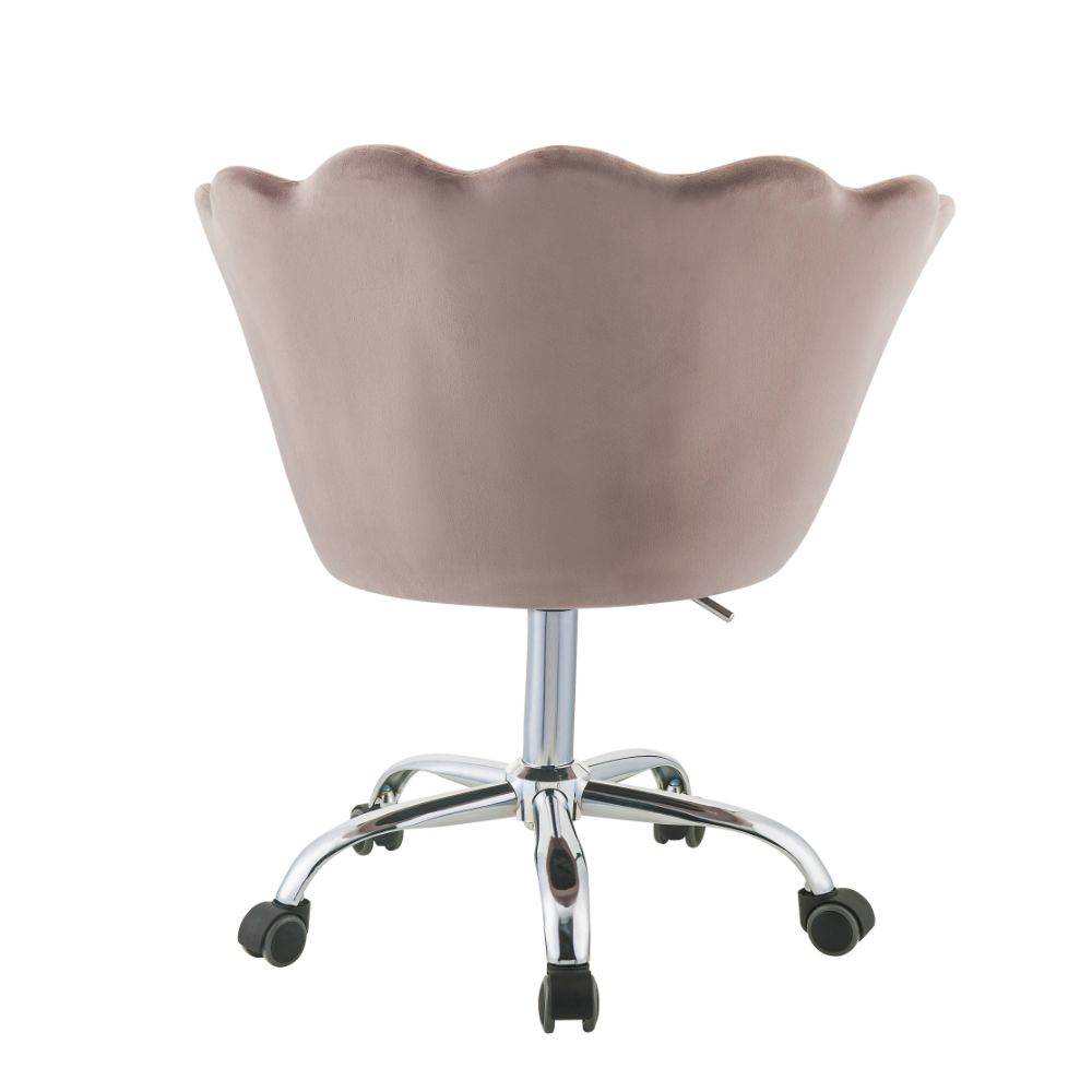 Acme - Micco Office Chair 92938 Rose Quartz Velvet & Chrome Finish