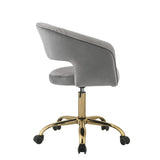 Acme - Hopi Office Chair 92940 Gray Velvet & Gold Finish