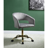 Acme - Hopi Office Chair 92940 Gray Velvet & Gold Finish