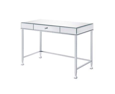 Acme - Canine Writing Desk 92975 Mirrored and Chrome Finish