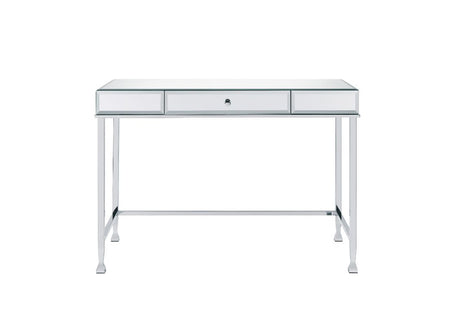 Acme - Canine Writing Desk 92975 Mirrored and Chrome Finish