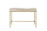 Acme - Canine Writing Desk 92977 Smoky Mirrored and Champagne Finish