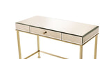 Acme - Canine Writing Desk 92977 Smoky Mirrored and Champagne Finish