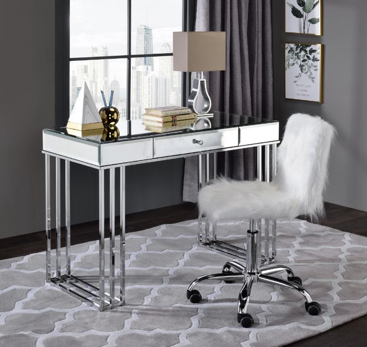 Critter Writing Desk 92979 Mirrored and Chrome Finish | Acme - 92979 - Home Elegance USA - 5